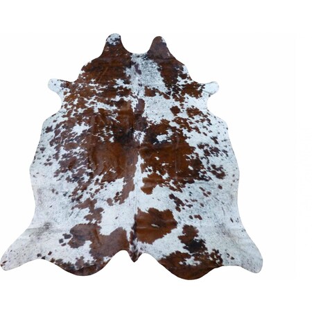 Homeroots Brown & White Salt & Pepper Brazilian Cowhide Rug 334405